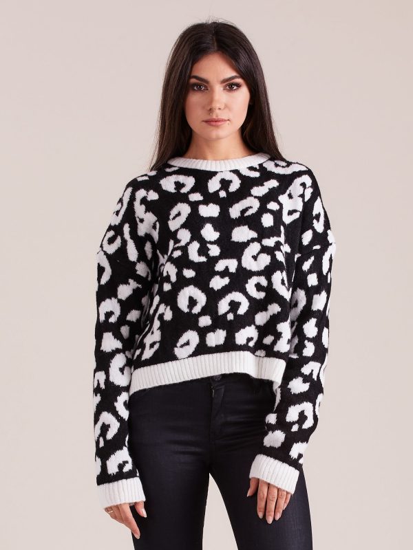 Wholesale Black and white knitted sweater