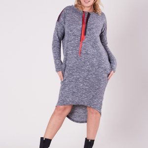 Wholesale Gray asymmetrical dress PLUS SIZE