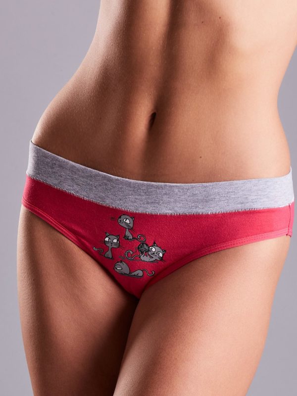 Wholesale Dark Pink Printed Women's Panties