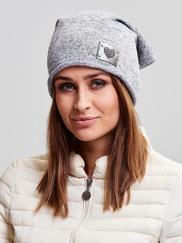 Wholesale Padded cotton beanie hat with a dark grey