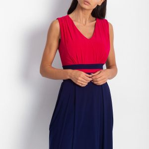 Wholesale Navy blue dress with triangular neckline