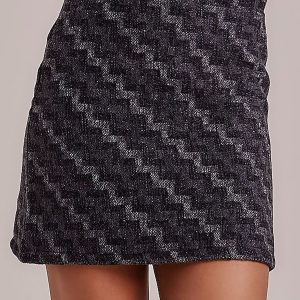 Wholesale Gray mini skirt in geometric pattern