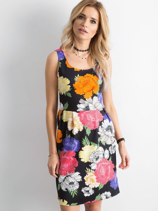 Wholesale Dress with large colorful flowers