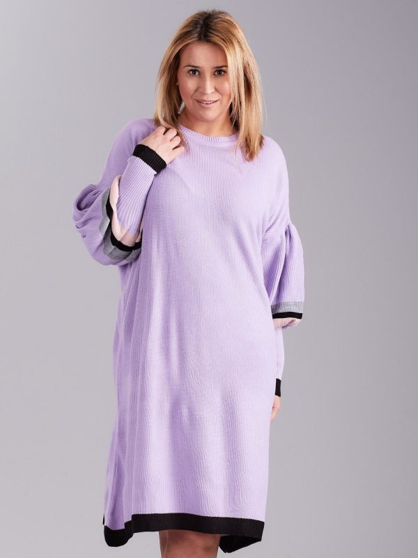 Wholesale Purple Plus Size Knitted Dress