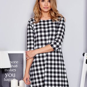 Wholesale Black and white checkered dress