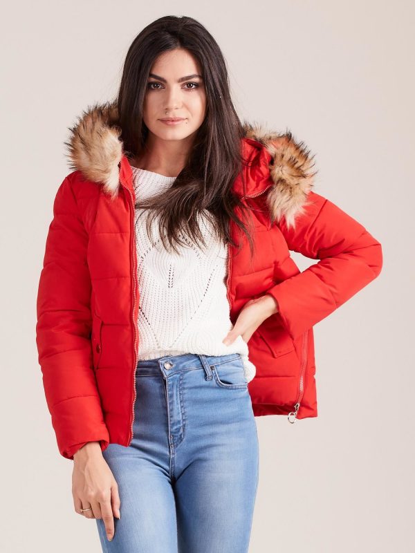 Wholesale Red Women's Hooded Jacket