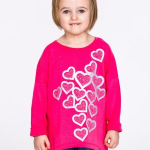 Wholesale Coral blouse for girl in hearts