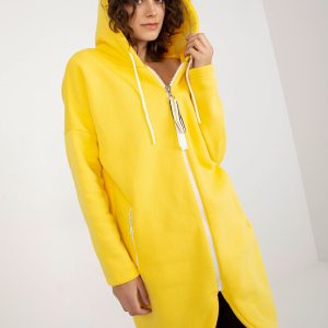 Wholesale Yellow Long Basic Hooded Sweatshirt Stunning