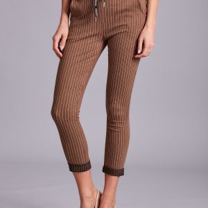 Wholesale Light Brown Women's Striped Pants