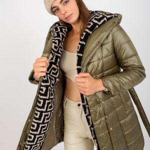 Wholesale Khaki quilted transitional jacket with binding