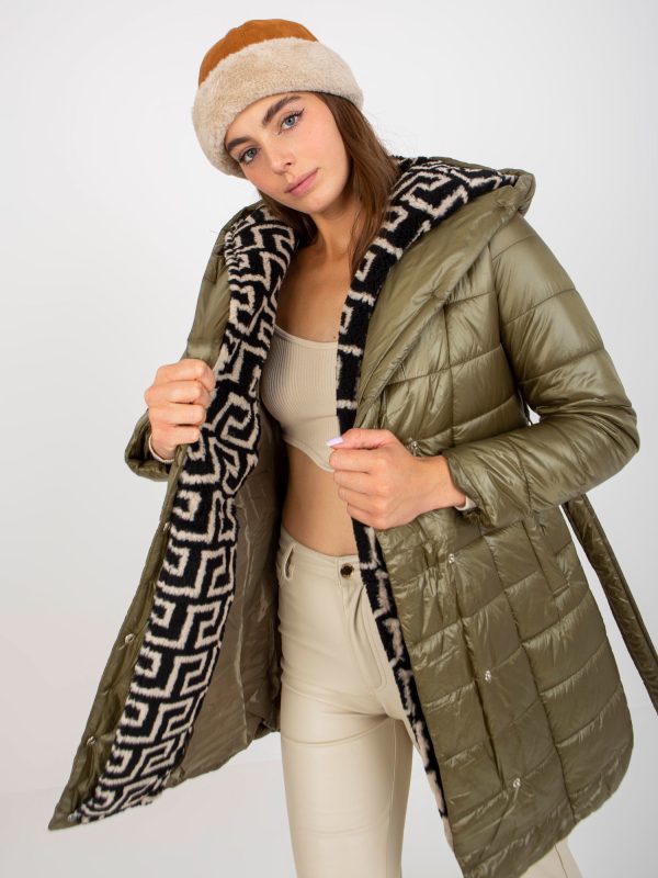 Wholesale Khaki quilted transitional jacket with binding