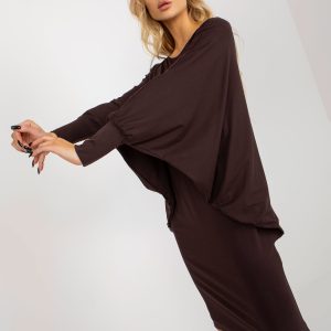 Wholesale Dark Brown Women's Viscose Bat Dress