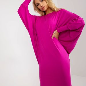 Wholesale Fuchsia women's viscose bat dress