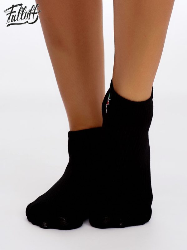 Wholesale FULLOFF black socks with apple