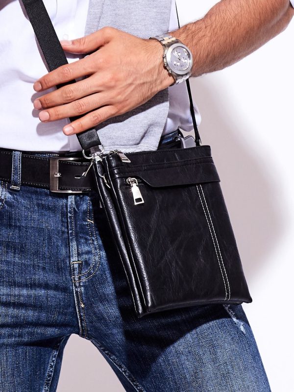 Wholesale Black men's bag with two compartments