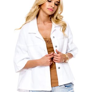 Wholesale White blazer with wide sleeves