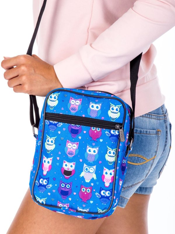 Wholesale Blue Messenger Bag in Owls