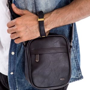 Wholesale Black men's bag with zipper pockets