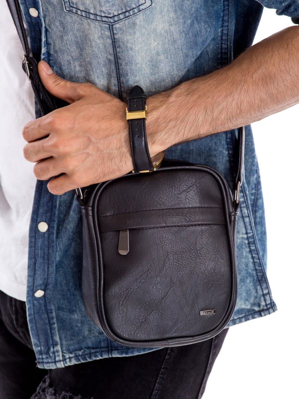 Wholesale Black men's bag with zipper pockets