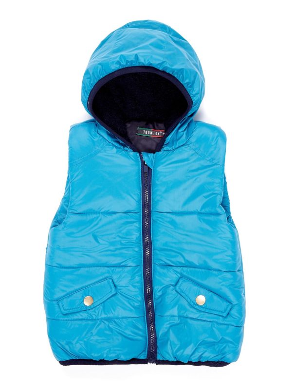 Wholesale Blue Hooded Girls' Vest