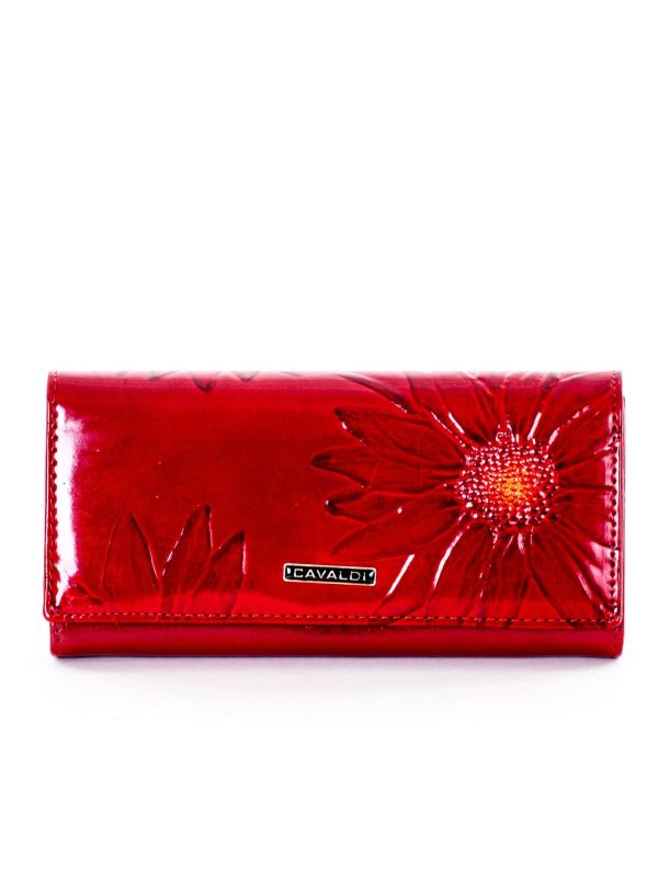 Wholesale Red wallet with floral motif