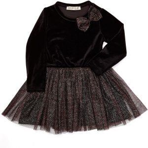 Wholesale Black velvet dress for girl