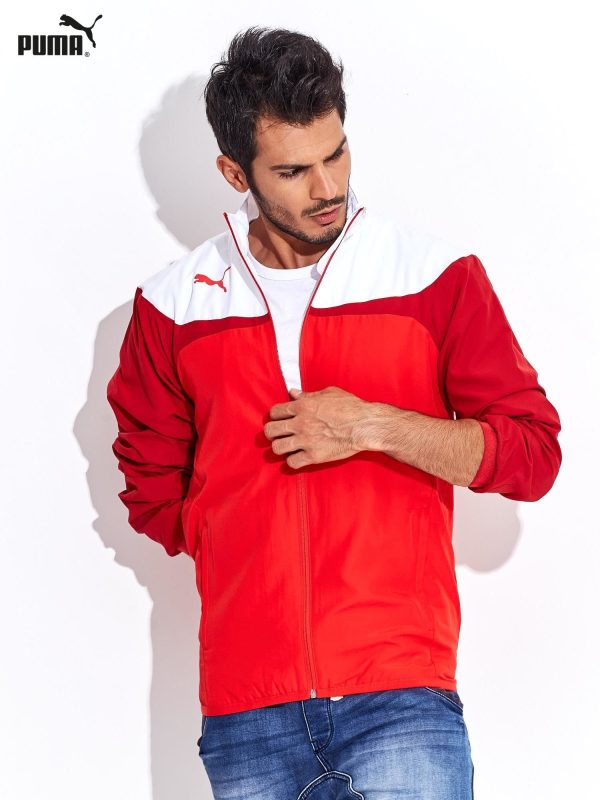 Wholesale PUMA White-Red Zip Hoodie Men's Sports