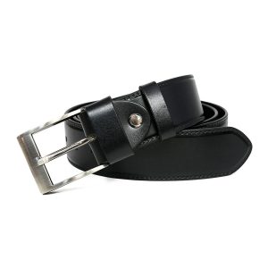 Wholesale Men's Black Leather Strap with Decorative Stitching