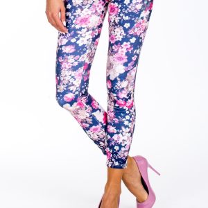 Wholesale Blue high waist floral pants