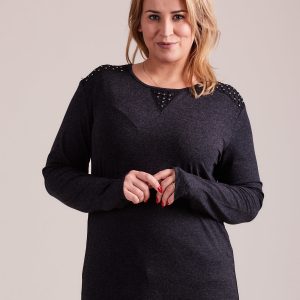 Wholesale Dark Grey Plus Size Women's Blouse