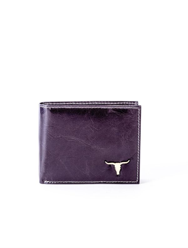 Wholesale Men's leather wallet black with emblem