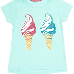 Wholesale Mint T-shirt for girls with ice cream