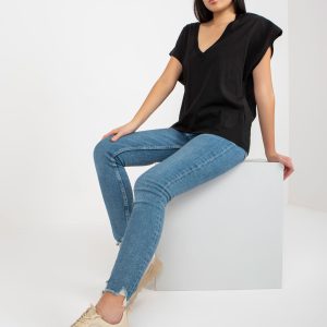 Wholesale Mayflies Cotton Solid Color Women's Black T-Shirt