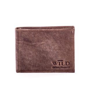 Wholesale Brown leather men's wallet with abrasions