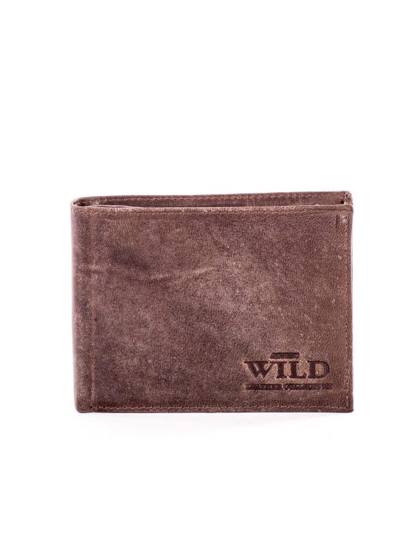 Wholesale Brown leather men's wallet with abrasions