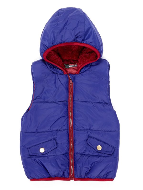 Wholesale Navy Blue Hooded Girls' Vest