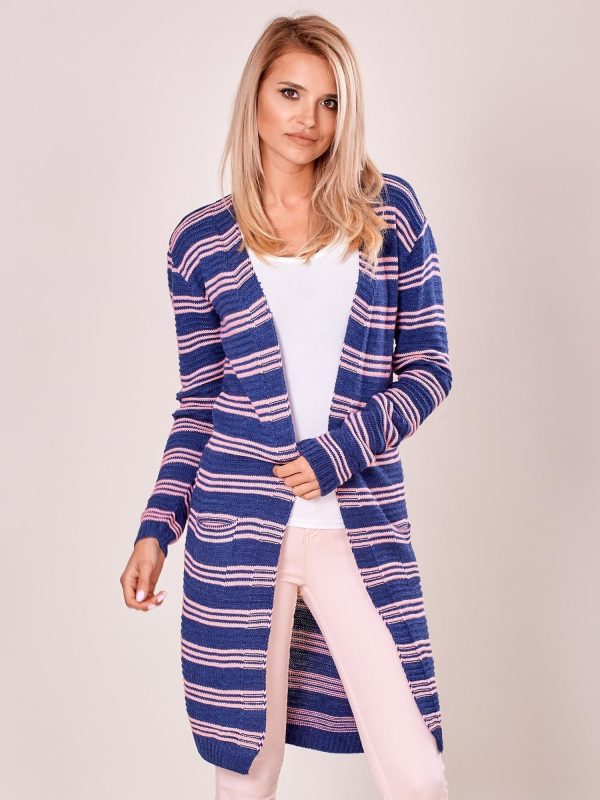 Wholesale Dark Blue Open Stripe Sweater