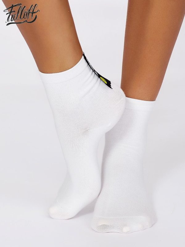 Wholesale FULLOFF White socks with ribbon