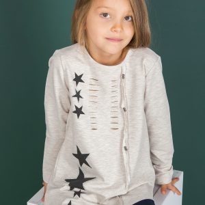 Wholesale Beige tunic for a girl with applique