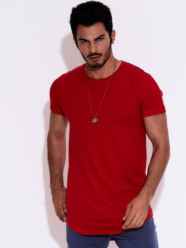 Wholesale Red basic men's t-shirt