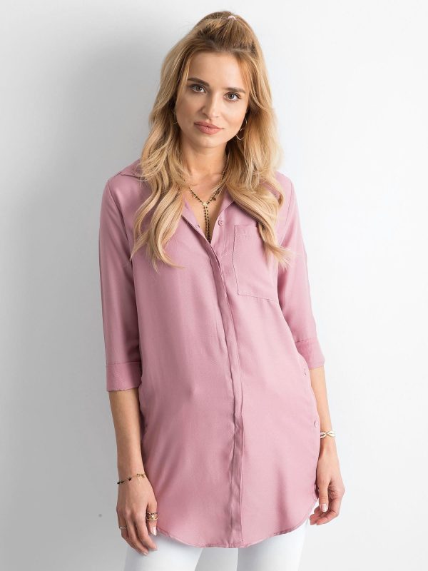 Wholesale Dirty pink long shirt