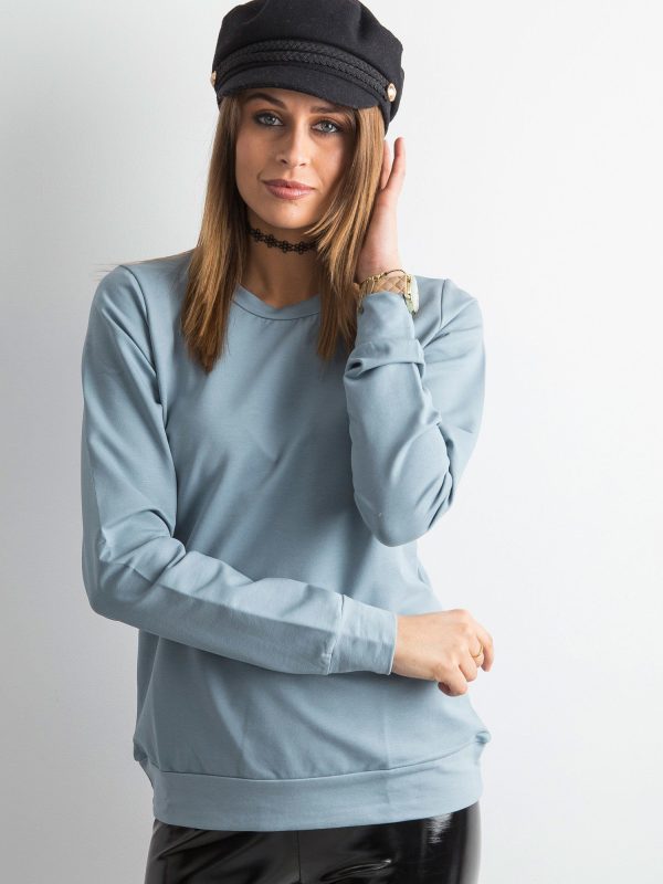Wholesale Light blue sweatshirt for women basic