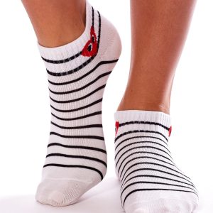 Wholesale White striped foot socks