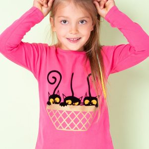 Wholesale Pink cotton blouse for girl