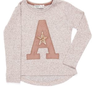 Wholesale Brown sweatshirt for girl with letter