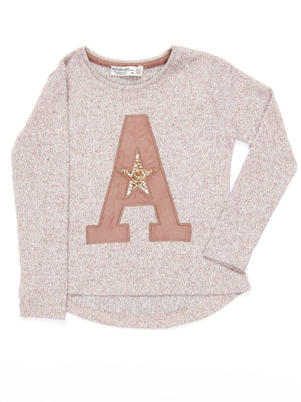 Wholesale Brown sweatshirt for girl with letter