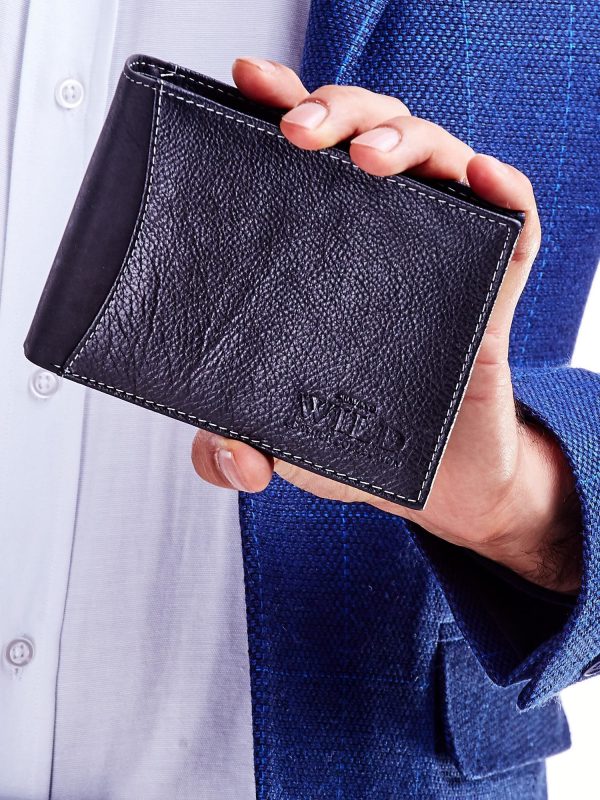 Wholesale Black Men's Leather Wallet with Combined Materials