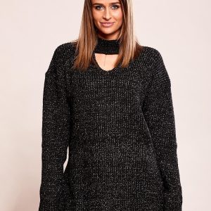 Wholesale Black sweater with choker