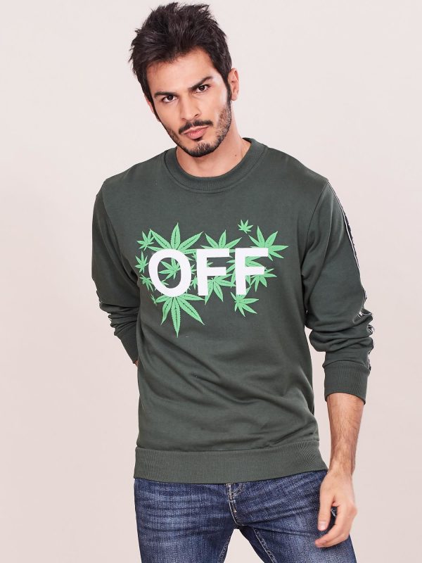 Wholesale Khaki sweatshirt for man with print