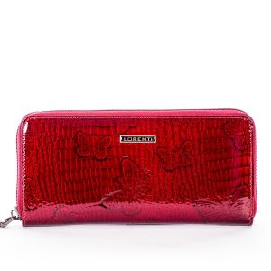 Wholesale Red lacquered wallet with butterflies